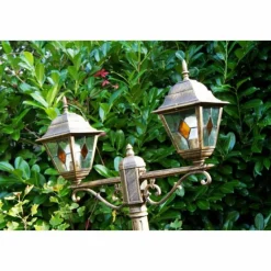 Luminaires Rustiques-hofstein Réverbère Antibes Brun doré, 2 lumières
