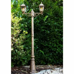 Luminaires Rustiques-hofstein Réverbère Antibes Brun doré, 2 lumières