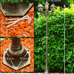 Luminaires Rustiques-hofstein Réverbère Antibes Brun doré, 3 lumières