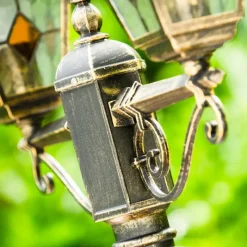 Luminaires Rustiques-hofstein Réverbère Antibes Brun doré, 2 lumières