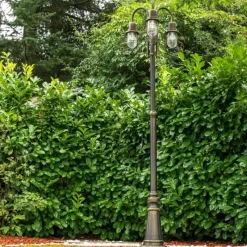 Lampes Dorées-hofstein Réverbère BORKAN Brun doré, 3 lumières