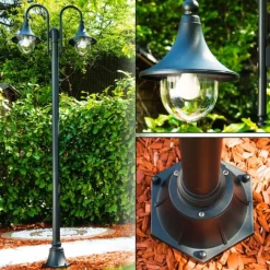 Luminaires Rustiques-hofstein Réverbère Elgin Noir, 2 lumières