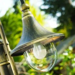 Luminaires Rustiques-hofstein Réverbère Elgin Noir doré, 2 lumières