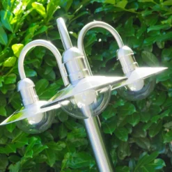 hofstein Réverbère Elima Acier inoxydable, Transparent, 3 lumières