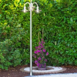 hofstein Réverbère Elima Acier inoxydable, Transparent, 3 lumières