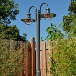 Luminaires Rustiques-hofstein Réverbère Elima Anthracite, 2 lumières