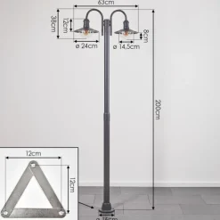 Luminaires Rustiques-hofstein Réverbère Elima Anthracite, 2 lumières