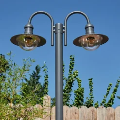Luminaires Rustiques-hofstein Réverbère Elima Anthracite, 2 lumières