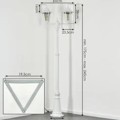 hofstein Réverbère Hongkong Blanc, 2 lumières