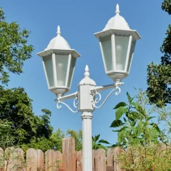 hofstein Réverbère Hongkong Blanc, 2 lumières