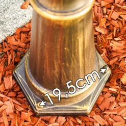 Luminaires Rustiques-hofstein Réverbère Hongkong Frost Brun doré, 3 lumières