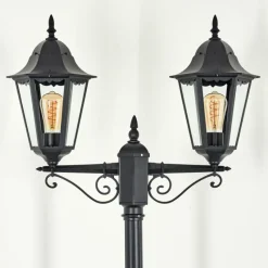 Luminaires Rustiques-hofstein Réverbère Hongkong Noir, 2 lumières