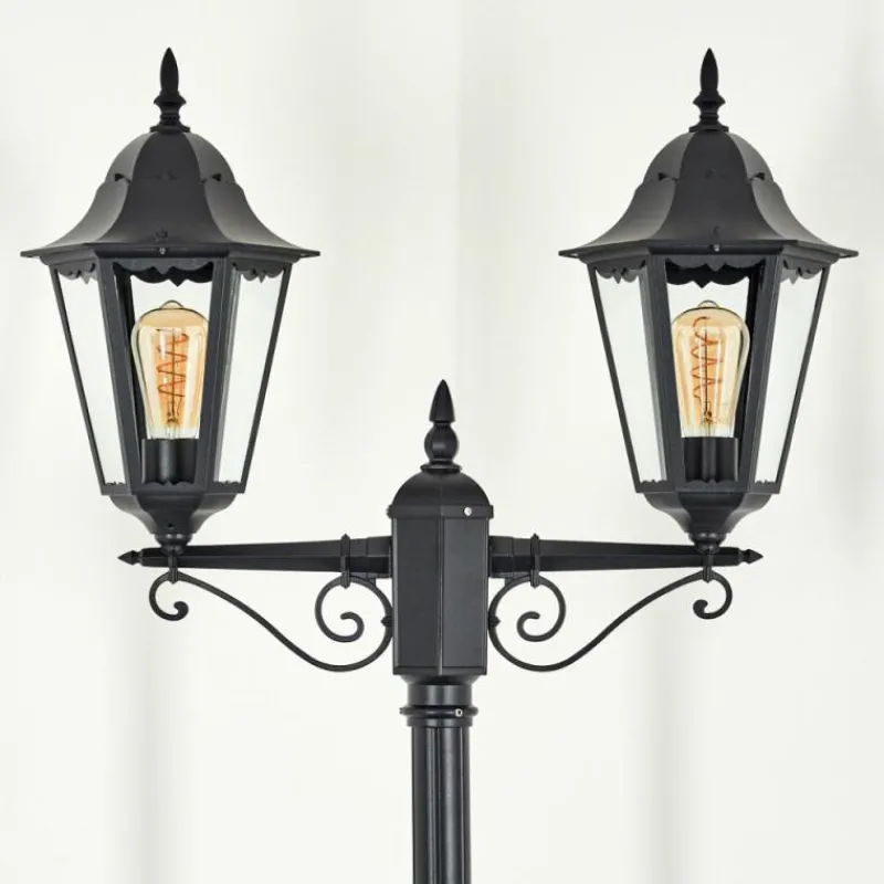Luminaires Rustiques-hofstein Réverbère Hongkong Noir, 2 lumières