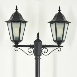 hofstein Réverbère Hongkong Noir, 2 lumières