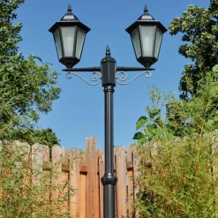 hofstein Réverbère Hongkong Noir, 2 lumières