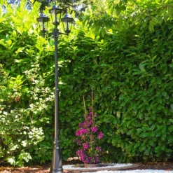 Luminaires Rustiques-hofstein Réverbère Hongkong Noir, Transparent, 3 lumières