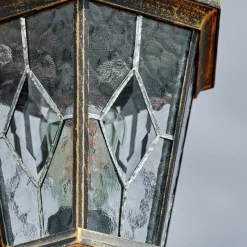 Luminaires Rustiques-hofstein Réverbère Hongkong Or, Laiton, Transparent, 3 lumières