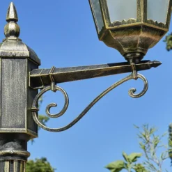 Luminaires Rustiques-hofstein Réverbère Hongkong Or, Noir, 2 lumières