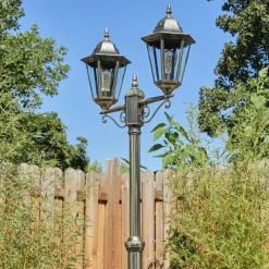 Luminaires Rustiques-hofstein Réverbère Hongkong Or, Noir, 2 lumières