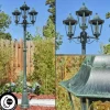 Luminaires Rustiques-hofstein Réverbère Hongkong Vert, Noir, 3 lumières