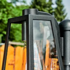 hofstein Réverbère Juanico Noir, 3 lumières