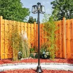 hofstein Réverbère Juanico Noir, 3 lumières