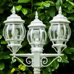 Luminaires Rustiques-hofstein Réverbère Kobe Blanc, 3 lumières