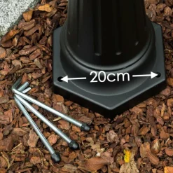 Luminaires Rustiques-hofstein Réverbère Kobe Noir, 3 lumières