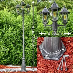 Luminaires Rustiques-hofstein Réverbère Lignac Noir, 3 lumières