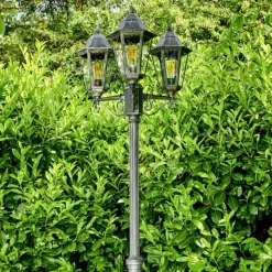 Luminaires Rustiques-hofstein Réverbère Lignac Noir, 3 lumières