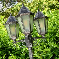 Luminaires Rustiques-hofstein Réverbère Lignac Noir, 3 lumières