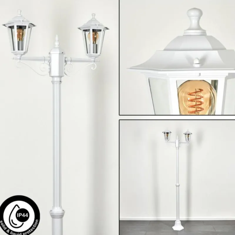 Luminaires Rustiques-hofstein Réverbère Loria Blanc, 2 lumières