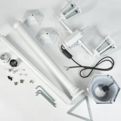 Luminaires Rustiques-hofstein Réverbère Loria Blanc, 2 lumières