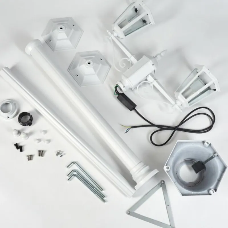 Luminaires Rustiques-hofstein Réverbère Loria Blanc, 2 lumières