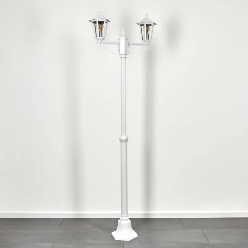Luminaires Rustiques-hofstein Réverbère Loria Blanc, 2 lumières