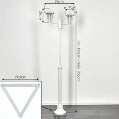 Luminaires Rustiques-hofstein Réverbère Loria Blanc, 2 lumières