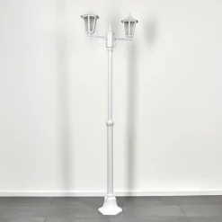 Luminaires Rustiques-hofstein Réverbère Loria Blanc, 2 lumières