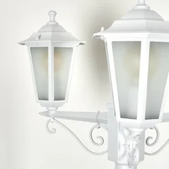 Luminaires Rustiques-hofstein Réverbère Loria Blanc, 3 lumières