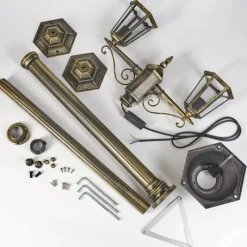 Luminaires Rustiques-hofstein Réverbère Loria Brun, Or, Noir, 2 lumières