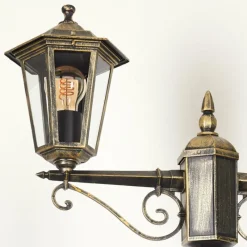 Luminaires Rustiques-hofstein Réverbère Loria Brun, Or, Noir, 2 lumières