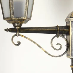 Luminaires Rustiques-hofstein Réverbère Loria Brun, Or, Noir, 2 lumières