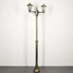 Luminaires Rustiques-hofstein Réverbère Loria Brun, Or, Noir, 2 lumières