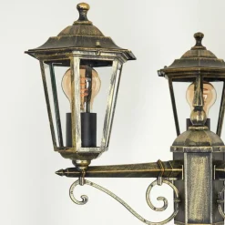 Luminaires Rustiques-hofstein Réverbère Loria Brun, Or, Noir, 3 lumières