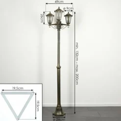 Luminaires Rustiques-hofstein Réverbère Loria Brun, Or, Noir, 3 lumières