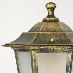 Luminaires Rustiques-hofstein Réverbère Loria Brun, Or, Noir, 3 lumières