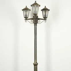 Luminaires Rustiques-hofstein Réverbère Loria Brun, Or, Noir, 3 lumières