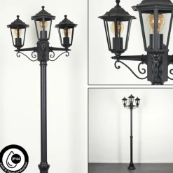 Luminaires Rustiques-hofstein Réverbère Loria Noir, 3 lumières