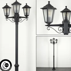 Luminaires Rustiques-hofstein Réverbère Loria Noir, 3 lumières