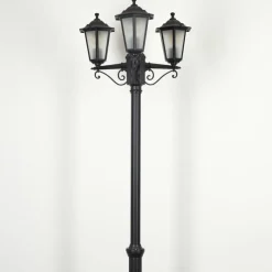 Luminaires Rustiques-hofstein Réverbère Loria Noir, 3 lumières