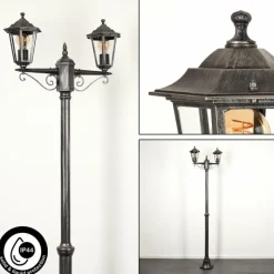 Luminaires Rustiques-hofstein Réverbère Loria Noir, Argenté, 2 lumières